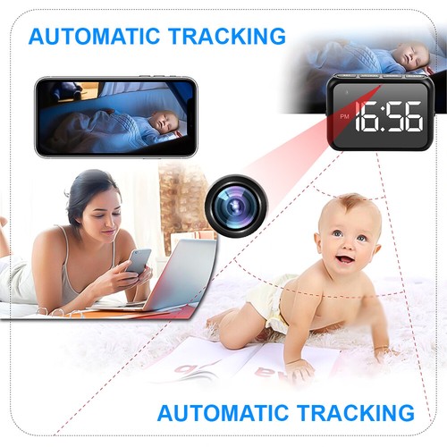 4k Mini WiFi Camera Alarm Clock Motion Detection Security Nanny Cam HD 1080P - Picture 9 of 18