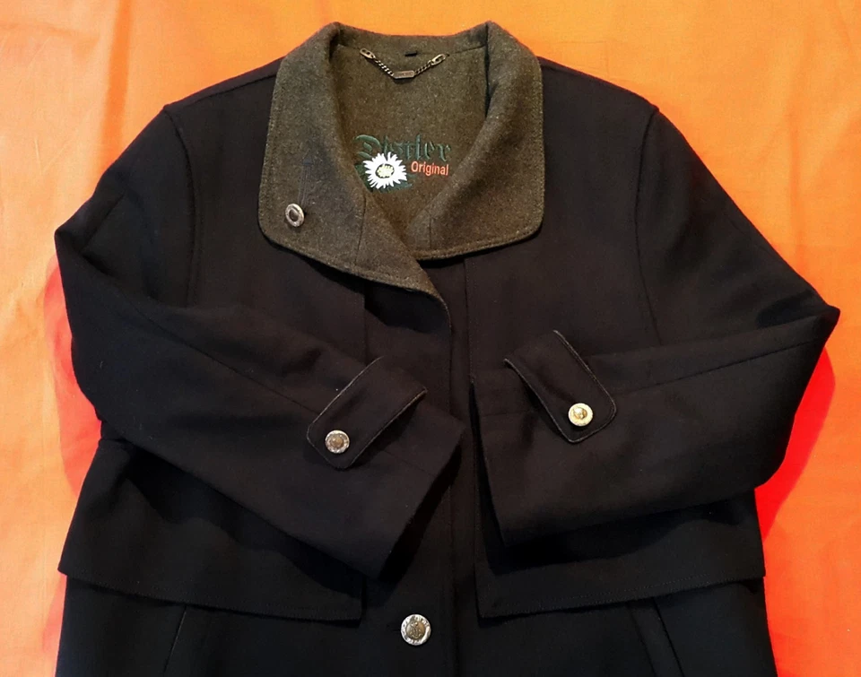 ABRIGO DE MUJER VINTAGE DISTLER OKTOBERFEST DIRNDL TIROL LANA CACHEMIR AZUL: 16/44 Foto 4 de 4