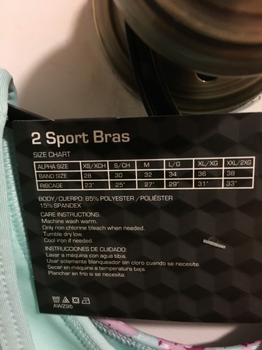 NEU MIT ETIKETT MÄDCHEN GRÖSSE XXL SPORT ARBEIT 2ER-PACK HOCHGESCHLOSSEN SCHLÜSSELLOCH SPORT BH BAND GRÖSSE 38 - Bild 8 von 9