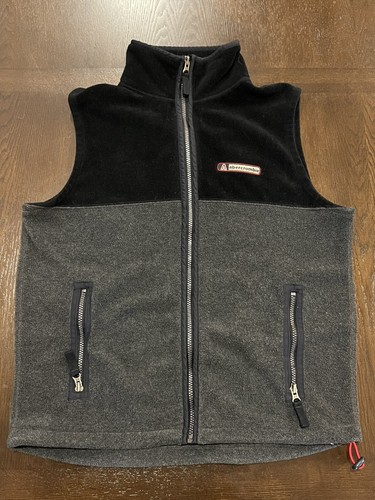 Vintage Abercrombie Kids Fleece Vest, Gray And Dark Blue, Size L - Large