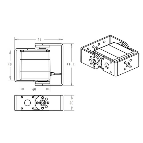 Servo digital de 35 kg RDS3235 engranaje de metal motor sin núcleo 270 grados para coche robot RC - Imagen 3 de 3