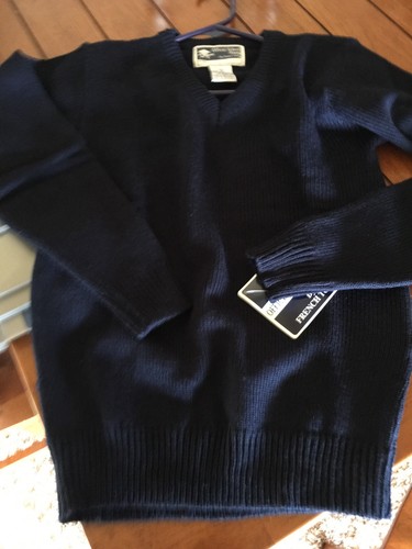FRENCH TOAST School Uniform Boys Girls Navy Blue V-Neck Longsleeve Sweater 16 - Picture 3 of 3