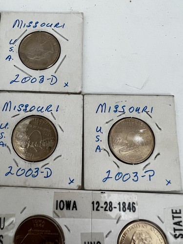 Lot of 22 Coins State Quarters, Lewis & Clark, Jefferson Buffalo Nickel in 2x2's - Picture 4 of 8