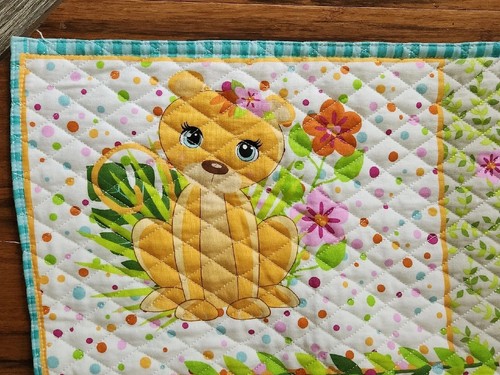 Manta acolchada con dobladillo de 42,5" × 34" floral para bebé animales de la selva - Imagen 6 de 8