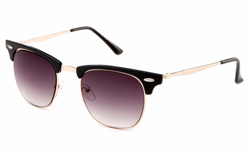 Gafas de sol de medio marco lindas estilo vintage retro de color plano estilos únicos - Imagen 8 de 21