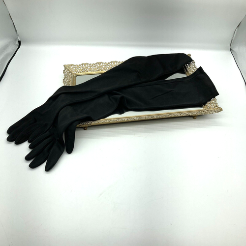 Vintage Opera Gloves Black MOP Button Closure Formal Wear 23" Length Size Small - Picture 2 of 7