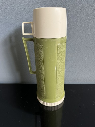 Vintage THERMOS Isolierflasche - Füller 22F Stopfen 722 Becher 22A63 Retro Grün - Bild 3 von 6