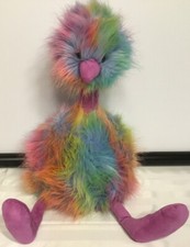 JELLYCAT LONDON Rainbow Pom Pom Bird Plush Fluffy Large 21" Ostrich Multi-color