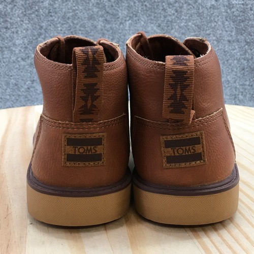 Toms Chukka Boots Youth 5 Brown Round Toe Laced Up Casual Leather 10009217 - Picture 6 of 14