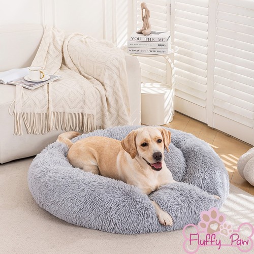 Cama para mascotas FluffyPaw gris claro donut para perros y gatos - 4 tamaños - Envío rápido a EE. UU. - Imagen 7 de 7