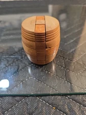 Vintage Kumiki Wooden Barrel Puzzle Brain Teaser made in Japan 