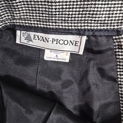 Evan Picone Vintage Wolle vorne Faltenrock schwarz & weiß Hahnentritt adrett Gr. 6 - Bild 7 von 9