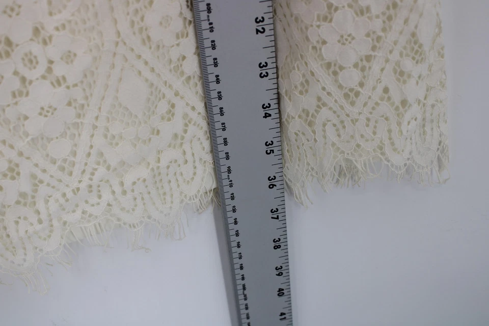 Vestido RN Studio para mujer 16 crema encaje manga campana cambio forrado funda dobladillo vieira Foto 3 de 4