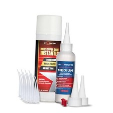 4 oz Medium CA Glue with 6 oz Activator Bundle, Premium 4 ounce, 6 ounce