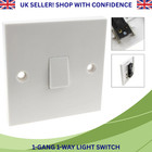 WHITE Light Switch 1-Gang 1-Way Single UK Electrical Household Domestic Switch