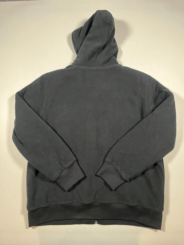 Mossimo Supply Co Sudadera con Capucha Para Hombres XL Negro Gris Sherpa Forrado Cremallera Completa Chaqueta Polar Foto 2 de 4
