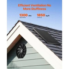 VEVOR Gable Mount Fan, 12 Inch Solar Power Attic Exhaust Fan with Adjustable The