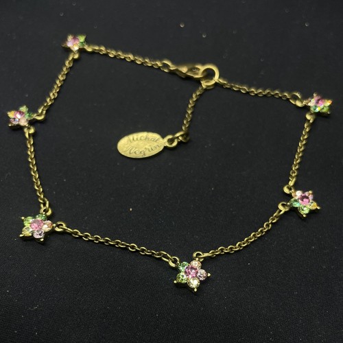 Tobillera Michal Negrin Cristales Flor Hecho en Israel - Imagen 3 de 9
