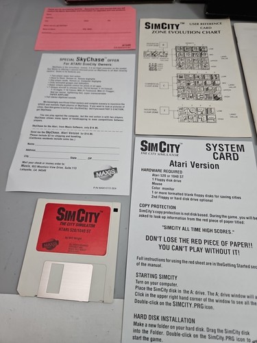 Sim City Atari ST 1989 komplett in Box CIB Floppy Original Simcity Maxis - Bild 2 von 5