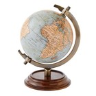 Explorer’s World Globe | Acacia Wood Base | Bronzed Hardware