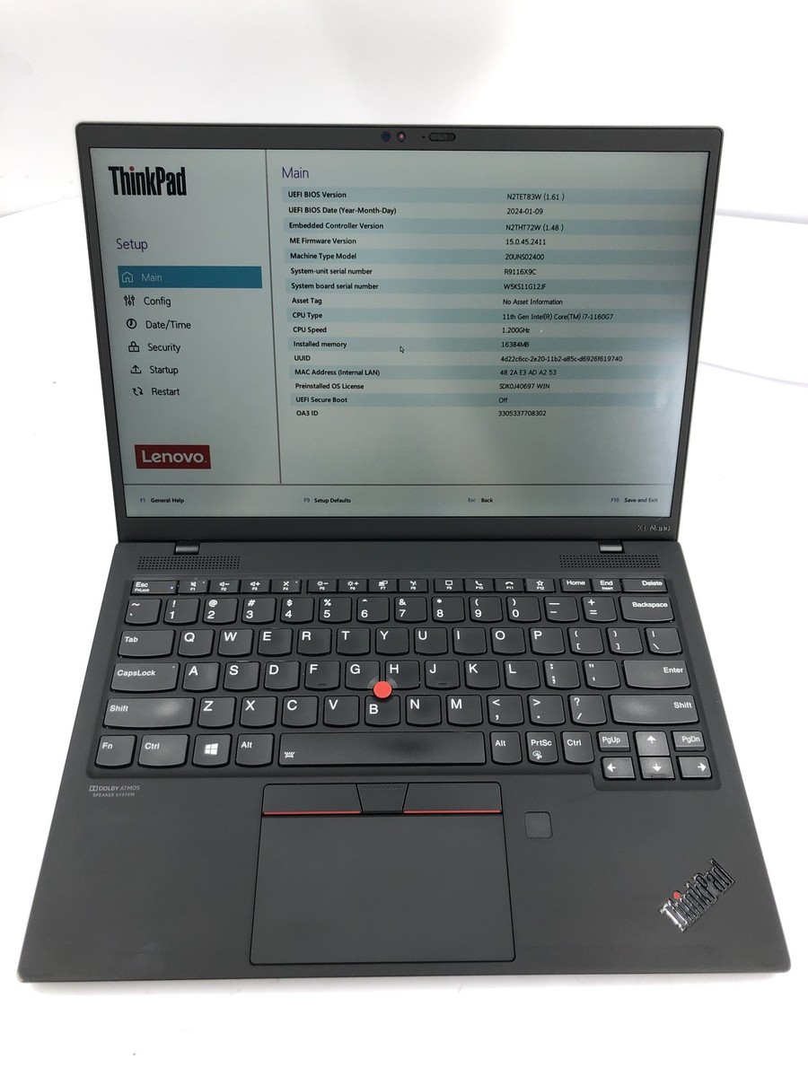Windowsノート本体 ThinkPad X1 nano Gen1 i7/16GB/512GB ThinkPad X1 Nano Gen 1 Core i7 1180G7・16GBメモリー・512GB