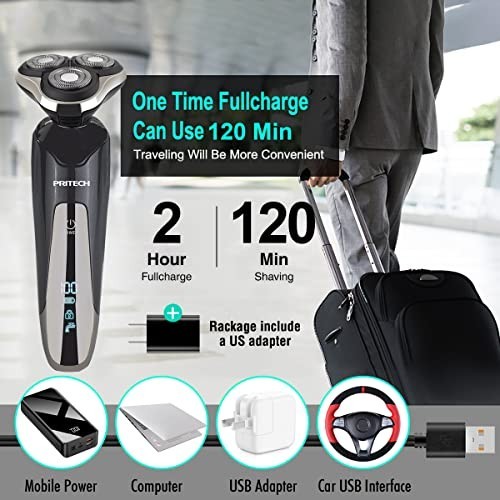 3-in-1 Rotationsrasierer | Wasserdicht | USB-Ladung - Bild 6 von 7