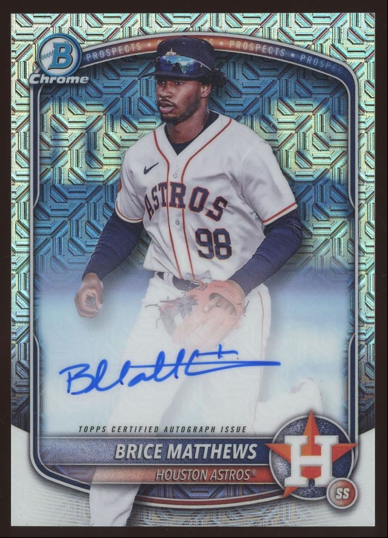 Brice Matthews Rookie #BMA-BMA 2025 Bowman Chrome Mega Box Mojo Refractor Auto  