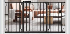 Extra Wide Pressure Mounted Baby/Dog Gate Walk 30"H 66.93"-71.65"W BLK