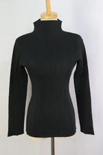 ISSEY MIYAKE Black Pleats High Neck Long Sleeve Top 154 9427