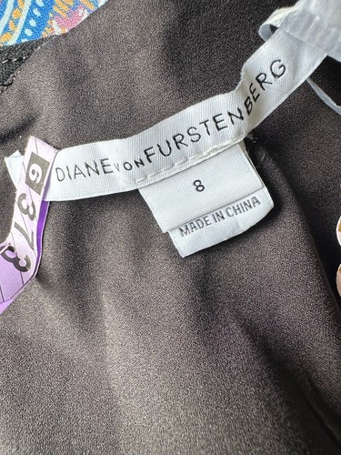 Diane von Furstenberg kurzärmliges schwarzes Bleistiftkleid Größe 8 - Bild 6 von 8