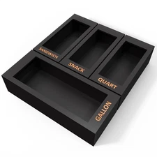 Bamboo Storage Bag Organizer for Kitchen Drawer, 4 Separate Food Storage Bag ...