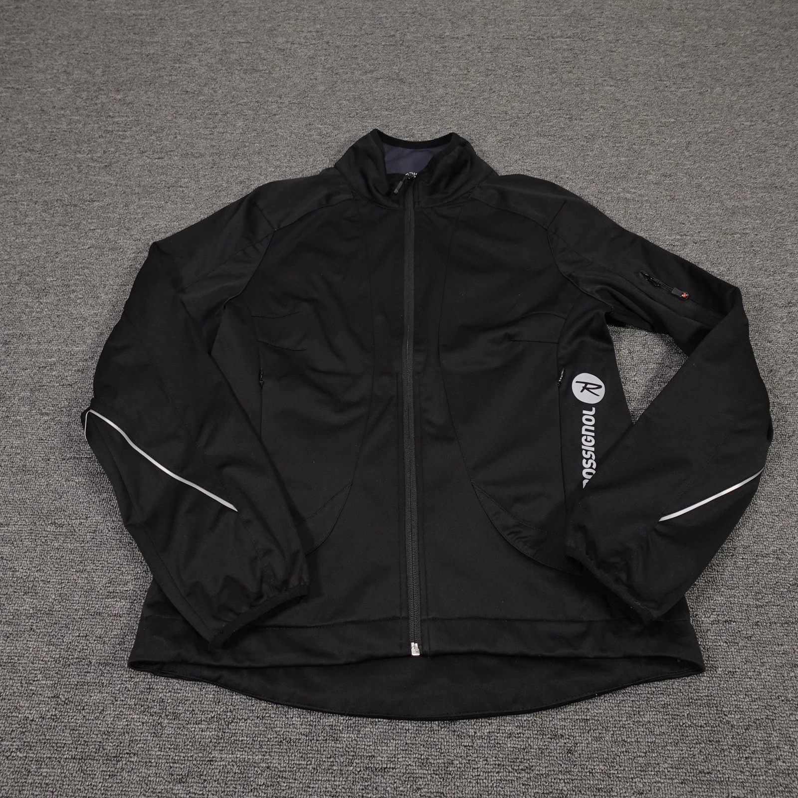 Rossignol Jacket Womens 10 Black Softshell Full Zip Cycling Ski Windbreaker