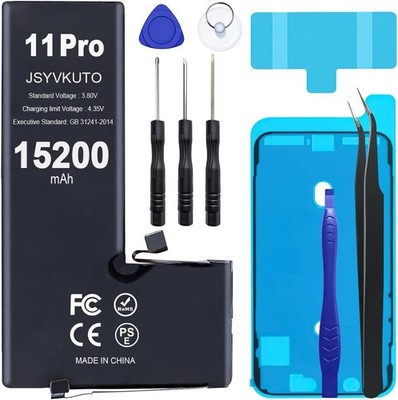 15200mAh Battery for iPhone 11 Pro New 0 Cycle Upgraded Higher Capacity