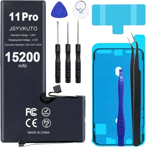 15200mAh Battery for iPhone 11 Pro New 0 Cycle Upgraded Higher Capacity