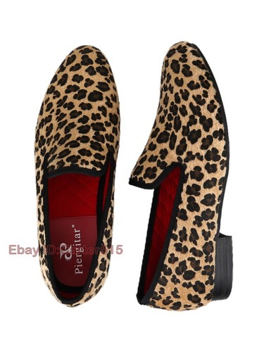 Nuevos Mocasines Informales Formales Para Hombre con Estampado de Leopardo de Piel de Visón Zapatos Informales sin Cordones - Imagen 4 de 16