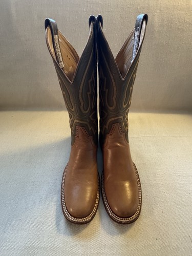 Rod Patrick Brown/Green Leather Cowboy Western Boots Women’s 6A Narrow Width - Picture 9 of 16