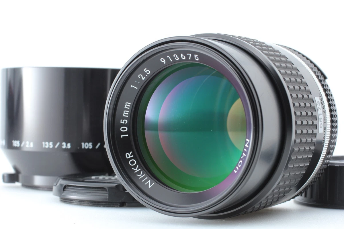 Nikon AI-S Camera Lenses 105mm Focal f/2.5 Maximum Aperture for