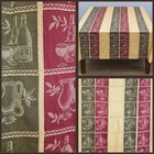 Sam Hedaya Jacquard Tablecloth 54x74 Wine Bottles Grapes Burgundy Olive Cotton