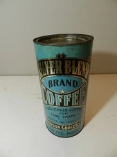 ANTIQUE COFFEE TIN-1910 SILVER BLEND BRAND COFFEE-DAVIDSON GROCERY CO. BUTTE MT.