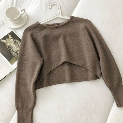 Long Sleeve Crochet Knitwear Loose Sweet Girl's Pullover Women - Picture 16 of 17