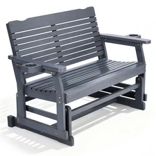 Patio Glider Chair with Armrest High Backrest Swing Gliding Bench for In/Outdoor