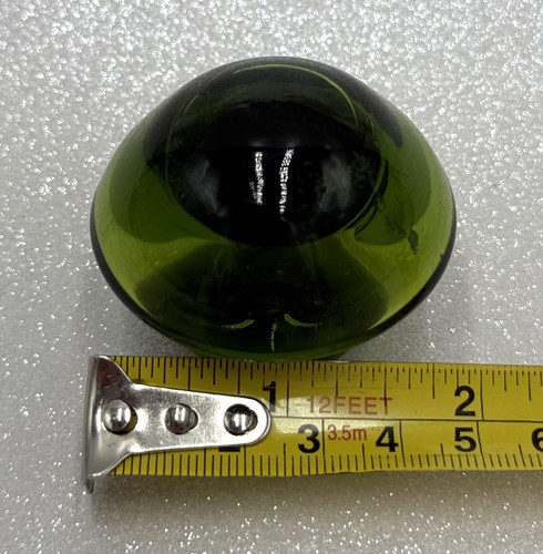 Vintage Art Glass Small Green Mushroom Paperweight - Picture 8 of 8