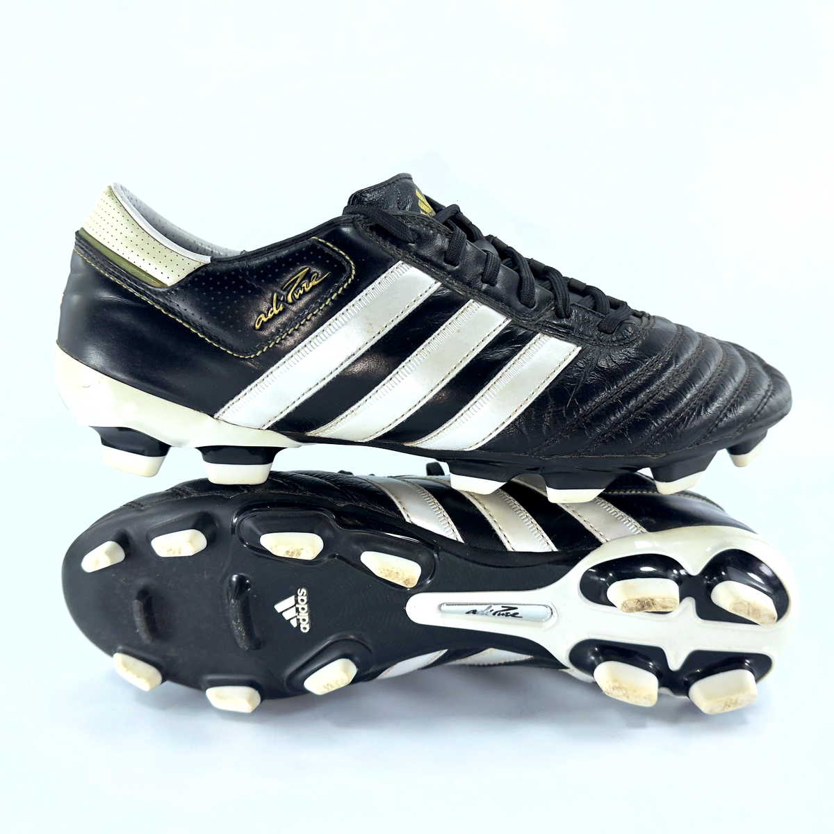 Adidas AdiTuff Soccer Cleats Men’s 10.5 Black White FG Football Boots ADIDAS MEN main image 2
