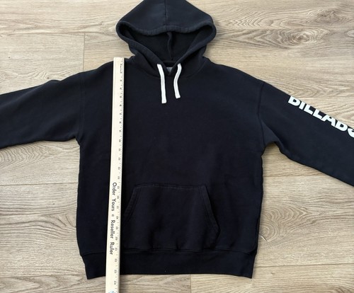 Billabong Pullover Hoodie Boys Medium Black White Sleeve Spellout Sweatshirt - Picture 4 of 12