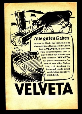 3w7245/ Alte Reklame von 1949   Kraft´s VELVETA Schmelzkäse