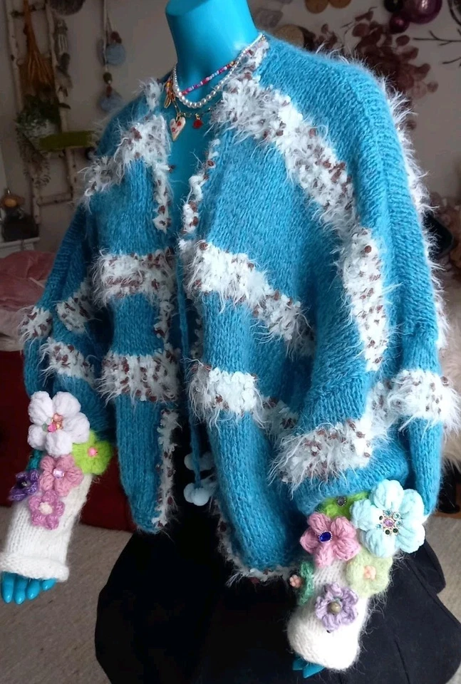 Strickjacke Oversitze Unikat Hippie Schaby Chic Impressionen  - Bild 1 von 4