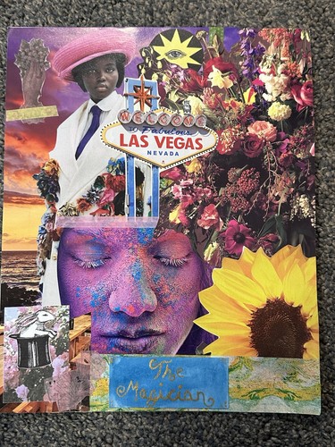 Original Tarot Art , Magician Collage Art Card , Tarot Inspired Wall Art Collage - Picture 7 of 10