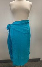 Women Sarong Cover Up Long Pareo Beach Wrap Bikini Skirt Sky Blue One Size