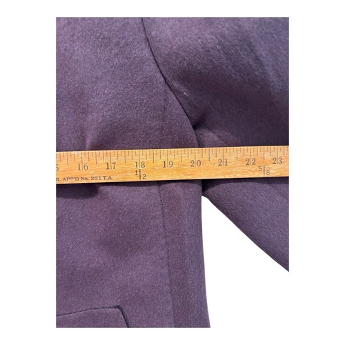 Akris Jacket Womens 10 Angora Wool Raisin Purple Open Coat Pockets Notched Back - Picture 11 of 14