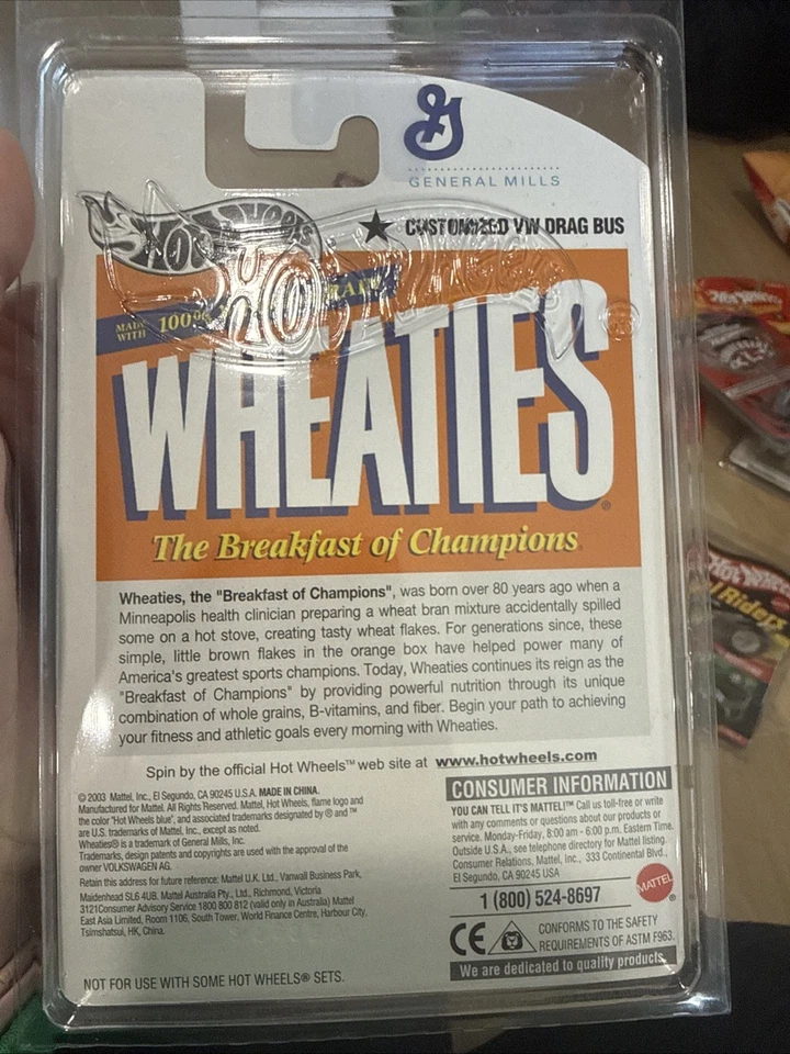 Hot Wheels Wheaties VW DRAG BUS WHEATIES PROMO's Nuevo en Blister Foto 2 de 2